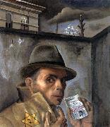 Felix Nussbaum Self-Portrait wiht jewish Identity Card oil painting on canvas